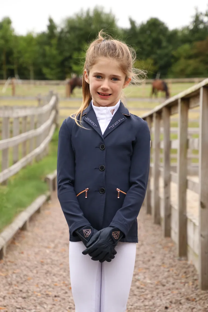 Hy Equestrian Cadiz Mizs Show Jacket - Navy/Rose Gold